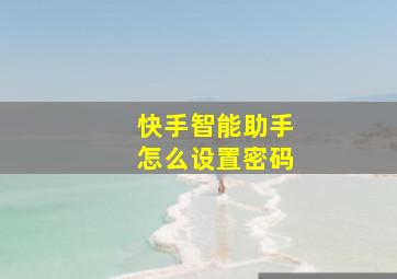 快手智能助手怎么设置密码