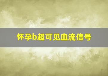 怀孕b超可见血流信号