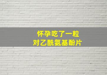 怀孕吃了一粒对乙酰氨基酚片