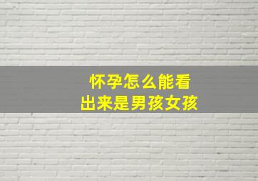 怀孕怎么能看出来是男孩女孩