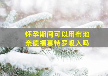 怀孕期间可以用布地奈德福莫特罗吸入吗