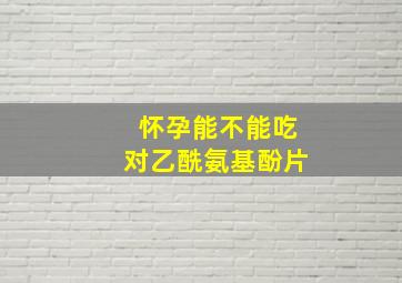 怀孕能不能吃对乙酰氨基酚片