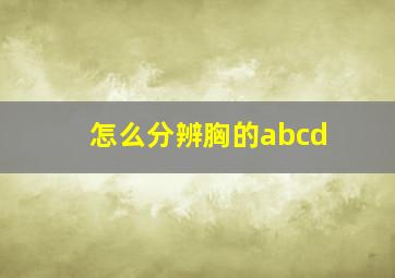 怎么分辨胸的abcd