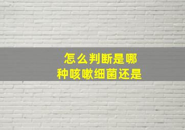 怎么判断是哪种咳嗽细菌还是