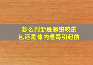 怎么判断是螨虫咬的包还是体内湿毒引起的