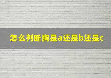 怎么判断胸是a还是b还是c