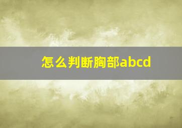 怎么判断胸部abcd