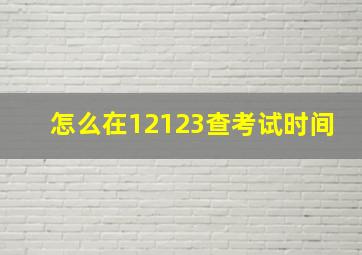 怎么在12123查考试时间