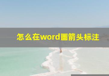 怎么在word画箭头标注