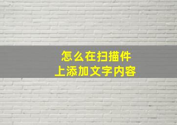 怎么在扫描件上添加文字内容