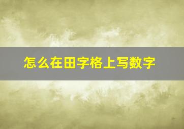 怎么在田字格上写数字