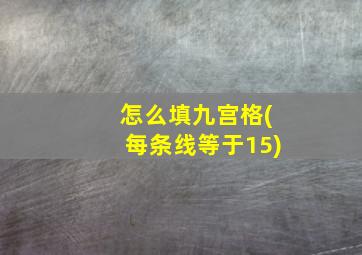 怎么填九宫格(每条线等于15)