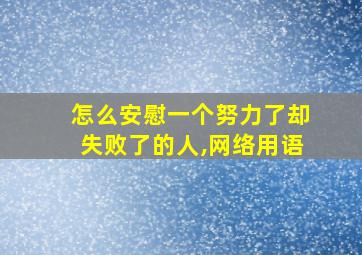 怎么安慰一个努力了却失败了的人,网络用语