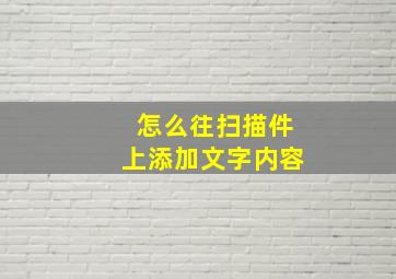 怎么往扫描件上添加文字内容