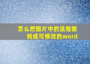 怎么把图片中的流程图转成可修改的word