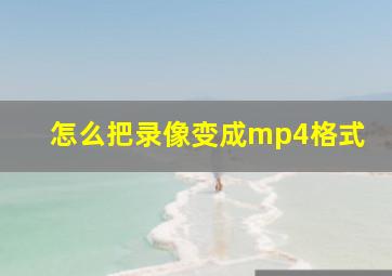 怎么把录像变成mp4格式