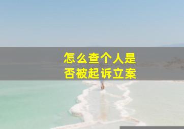 怎么查个人是否被起诉立案