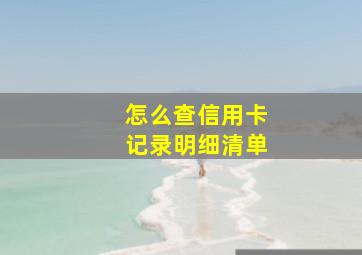 怎么查信用卡记录明细清单