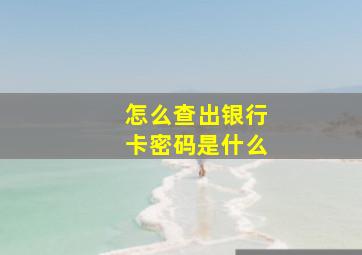 怎么查出银行卡密码是什么