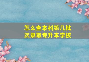 怎么查本科第几批次录取专升本学校