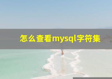 怎么查看mysql字符集