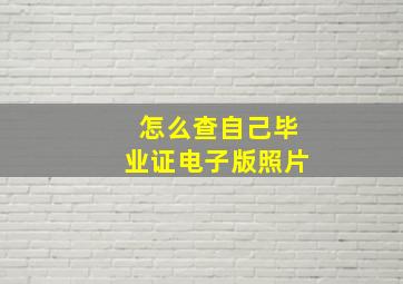 怎么查自己毕业证电子版照片