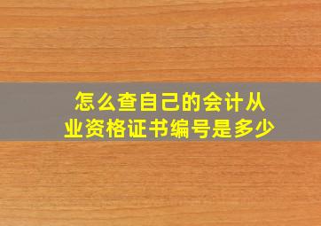 怎么查自己的会计从业资格证书编号是多少