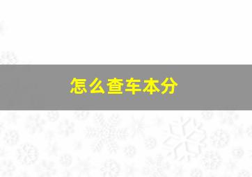 怎么查车本分