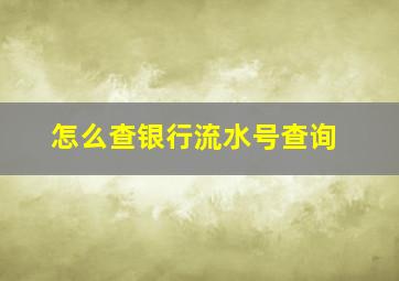 怎么查银行流水号查询