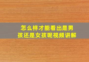 怎么样才能看出是男孩还是女孩呢视频讲解