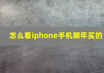 怎么看iphone手机哪年买的