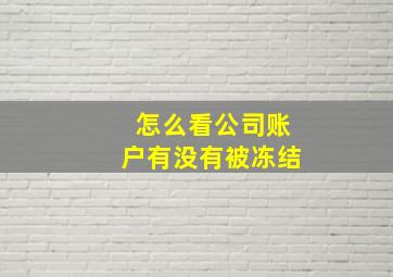 怎么看公司账户有没有被冻结