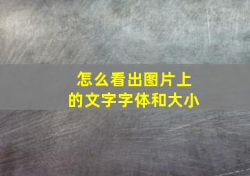 怎么看出图片上的文字字体和大小