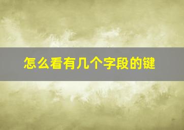 怎么看有几个字段的键