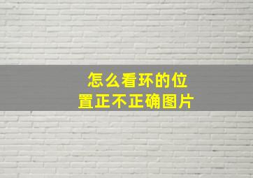 怎么看环的位置正不正确图片