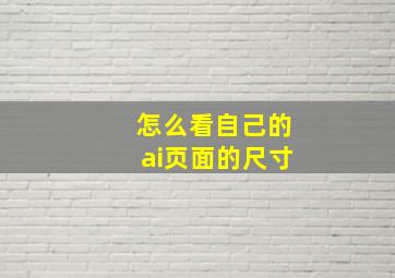 怎么看自己的ai页面的尺寸