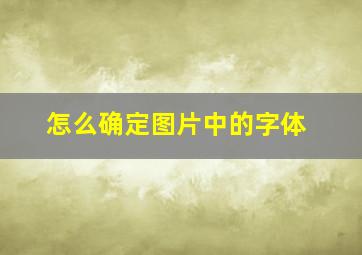 怎么确定图片中的字体