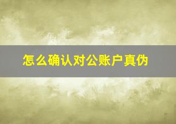 怎么确认对公账户真伪