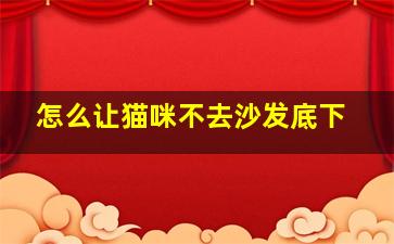 怎么让猫咪不去沙发底下