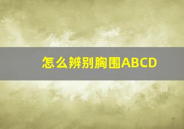 怎么辨别胸围ABCD