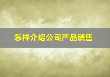 怎样介绍公司产品销售