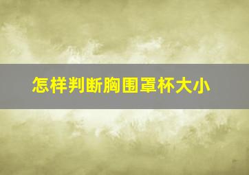 怎样判断胸围罩杯大小