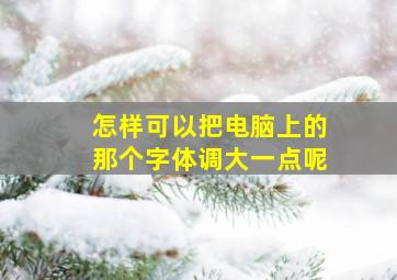 怎样可以把电脑上的那个字体调大一点呢