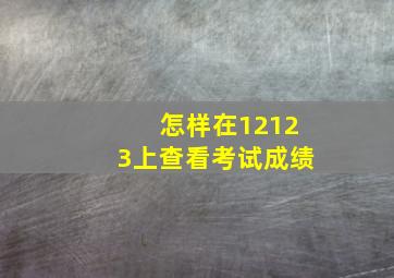 怎样在12123上查看考试成绩