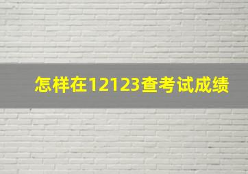 怎样在12123查考试成绩