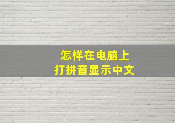 怎样在电脑上打拼音显示中文