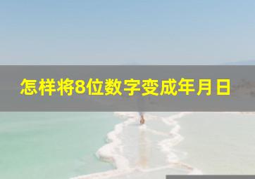 怎样将8位数字变成年月日