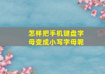 怎样把手机键盘字母变成小写字母呢