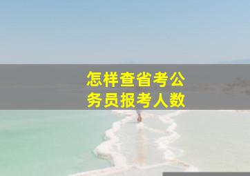 怎样查省考公务员报考人数