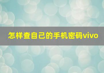 怎样查自己的手机密码vivo